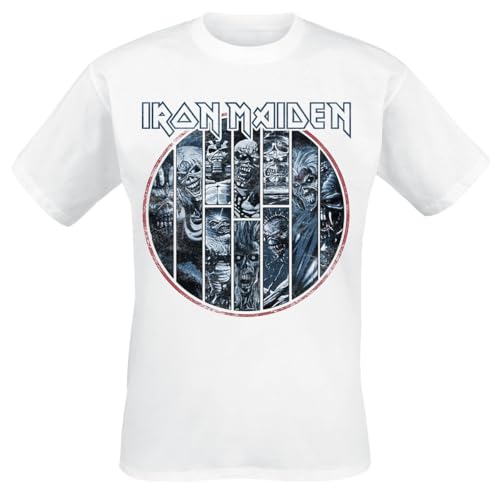 Iron Maiden Ten Circles Eddie Männer T-Shirt weiß L Band-Merch, Bands L