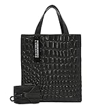Liebeskind Berlin Paper Bag Croco Tote Handtasche, Small (HxBxT 25cm x 20.5cm x 11.5cm), Cacao