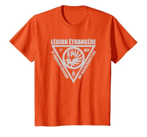French Foreign Legion Paratrooper T Shirt - 2 Rep T-Shirt, Youth, Orange, Medium