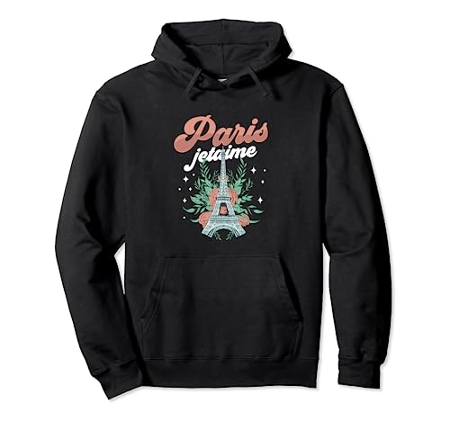 I Love France Paris Eiffel Tower French Lover Flower Floral Sudadera con Capucha