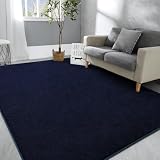 huth transfermarkt  Hutha Tappeto grande per camera da letto e soggiorno, 7 x 10 cm, blu navy, soffice e super morbido, in memory foam, peloso, per comodino, moderno, estetico e minimalista, per bambini, ragazze e