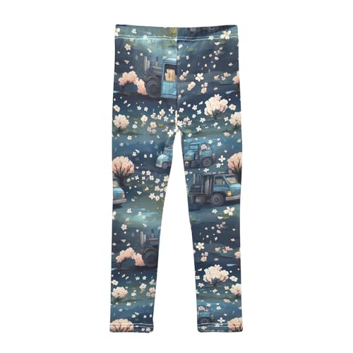 Kids High Waist Cute Car Pink Flower Leggings for Toddler Girls 4T 202b28662