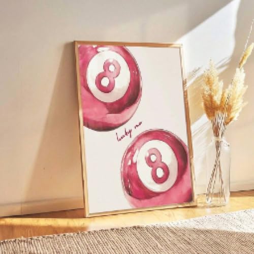 Impression sur toile boule rose 60x80cm avec cadre déco preppy - 2