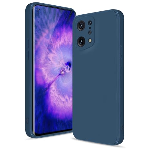 Btstring Case for Oppo Find X5 Soft Silicone Case with Upgraded Camera Protection Shockproof Slim Case Cover with Anti-Scratch Microfiber Lining Blue