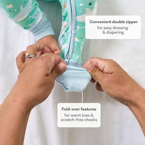 Image of Little Sleepies Pajamas for Baby Boys & Girls, Viscose from Bamboo Baby Pajamas, Sleepers, 2-Way Zipper PJs