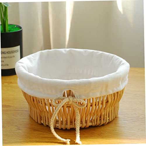 BESTonZON Cesta De Pão De Vime Cesta Redonda Cestas De Vime Redondas Cesta De Pão Chique Cestas De T