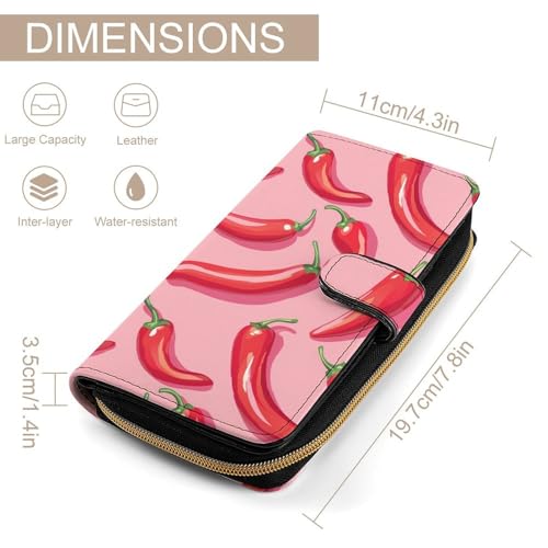 Pepper Pattern Fashion Women's Wallet RFID Blocking Bifold Clutch Purse Compact Card Holder 19.7x11x3.5cm2
