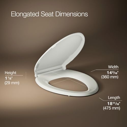 Image of KOHLER CACHET Nightlight Soft Close Toilet Seat Elongated, ReadyLatch, Grip-Tight Hardware, Dune