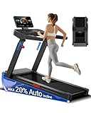 LONTEK Treadmill with Auto 20% Incline, Treadmills for Home, Portable Treadmill with 400lb Capacity Weight, 3.5HP Quiet Running Machine with Adjustable Handle Height, 42.5'× 16.2' Widen Running Area