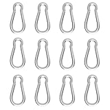 High-PQ Carabiner, Heavy Duty Galvanized Steel Spring Snap Hook Carabiner Clips with 220LBS Holding Capacity, Ideal for Outdoor, Hammock, Swing and Travel (M5 2Inch, 12PCS)