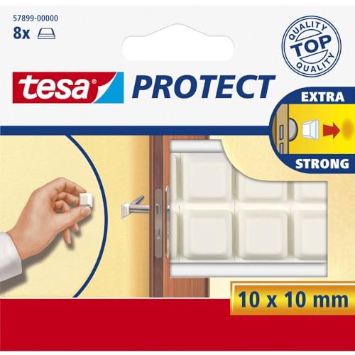 tesa Protect Schutzpuffer, quadratisch, weiß, 10mm:10mm, 8 Stück