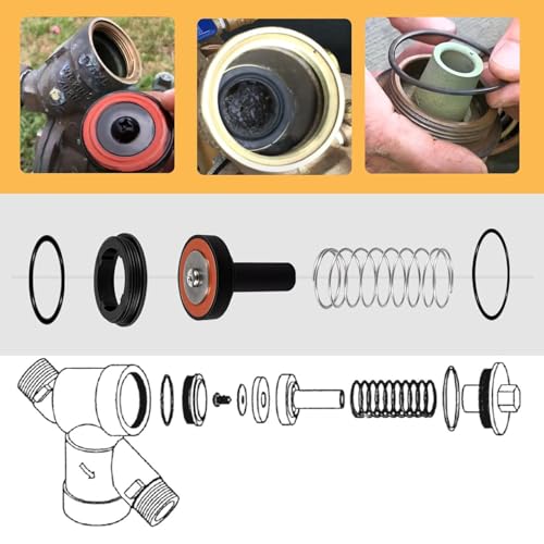 3/4\"-1\" Complete Repair Rebuild Kit/Complete Poppets, Springs and Seats Repair Kit Fits Replace for Zurn Wilkins 975XL and 975XL2 - Thumbnail 3