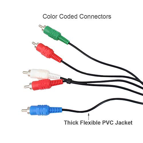 Agitech 5.8 FT/177cm HD Component Cable Compatible With PS2/PS3/PS3 Slim HDTV-READY TV HD COMPONENT AV CABLE 5-WIRE Max Resolution 1080i