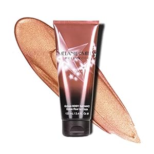 Melanie Mills Hollywood Gleam Body Radiance All In One Makeup, Moisturizer & Glow For Face & Body – Rose Gold, 3.4 fl.oz.