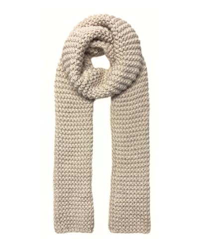 Humble Hilo Basic Knitted Scarf Large Neck for Women or Men Knit Winter(Chunky Knit, Beige)