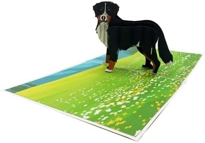 Miniatura 4 de ETA Tarjeta desplegable de perro de montaña bernés 3D, tarjeta desplegable de cumpleaños de animales 3D, tarjeta de naturaleza, tarjeta de