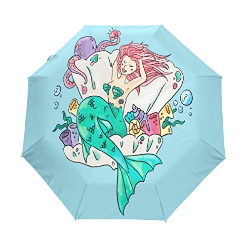 Parapluie de plage pliable sirène pour se protéger en voyage en famille