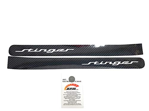 RPMTRADE Glossy Black Color Rear Tail Lamp Side Point Decal Carbon Sticker & E Logo Metal Sticker for 2018 2019 2020+ Kia Stinger