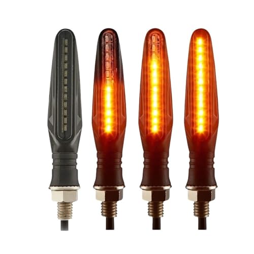 Clignotants LED universels moto 10 cm longs couleur ambre haute visibilité