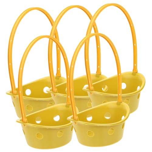 Alipis 5 Piezas Cestas de Flores de Plástico para Almacenamiento de Baskets de Floral con Asa para Ocasiones Especiales Funerarios