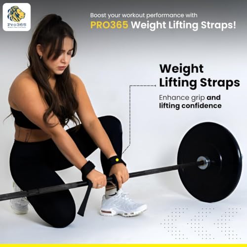 Image of PRO365 Ankle Straps & Lifting Straps Combo for Cable Machine | Gym Ankle Cuffs for Glute Kickbacks, Leg Workouts & Hip Training | Weight Lifting Wrist Straps for Deadlifts, Pull-Ups & Strength Training (Black, Pack of 4)