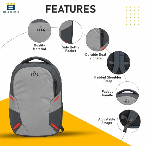 Image of Btag 27Ltrs Stylish Laptop & Casual Backpack | Water-Resistant, Comfortable, Lightweight & Trendy | Large Storage, Smooth Zippers, Spacious & Travel-Friendly | Ideal for Work, Study & Daily Use