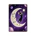 Reach for Stars Black Cat Smiling Moon Metal Tin Sign 8x12 Inch – Cosmic Art Whimsical Wall Decor Plaque