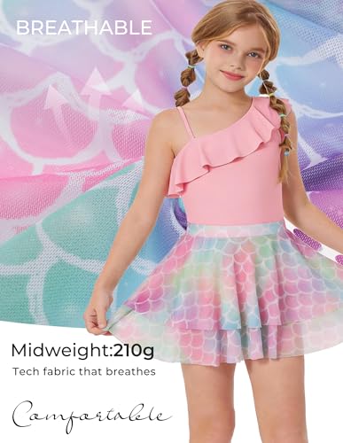 Image of GRACE KARIN Girls One Piece Swimsuits with Mesh Skirt Bathing Suit Swimwear 6-14Y