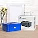 Jssmst Locking Medium Steel Cash Box with Money Tray,Lock Box,Blue