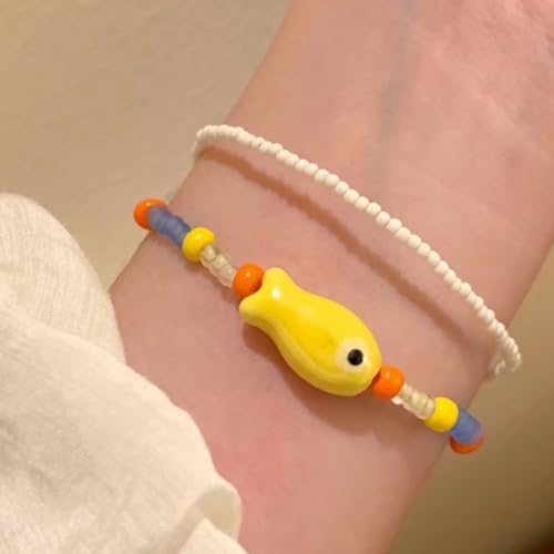 Fish Bracelet for Women Adjustable Fishing Jewelry Ocean Charm Wristband Nautical Gift Accessories for Her2