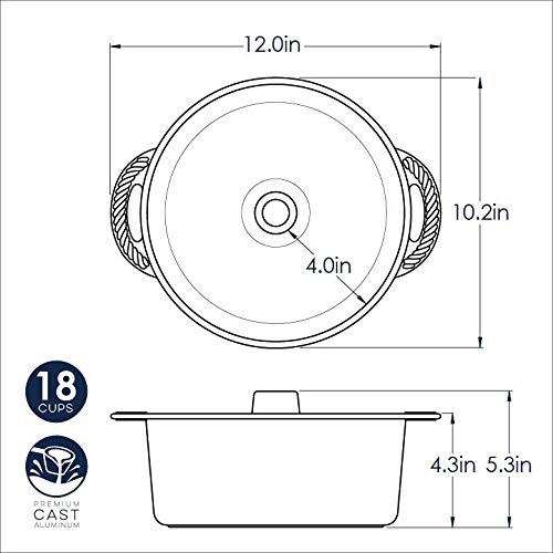 Nordic Ware Angel Food Cake Pan, 18 Cup Capacity, Graphite #TOP2