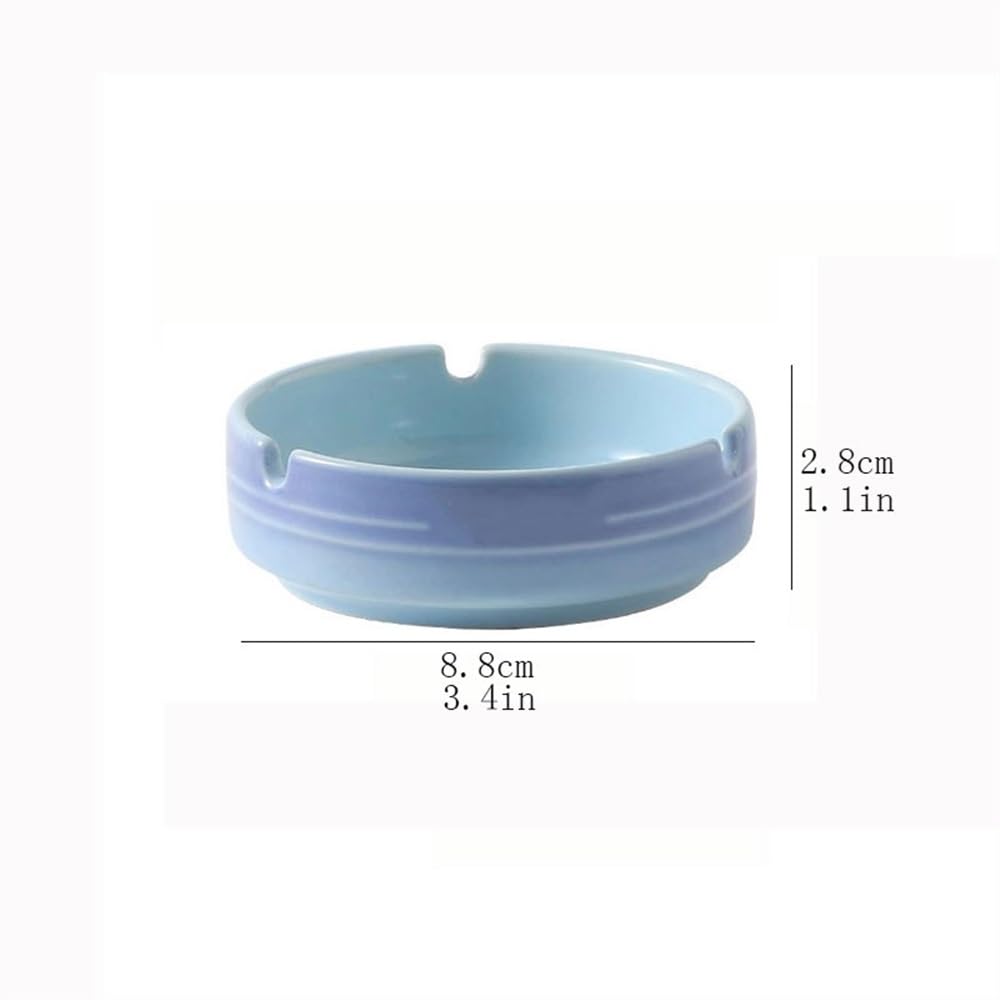 Cenicero redondo portátil de cerámica para uso en interiores y exteriores, elegante decoración del hogar para hogares, oficinas, restaurantes, jardines y hoteles