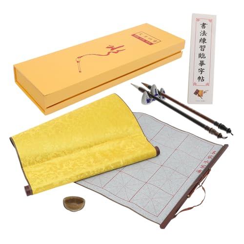 HOMSFOU Calligraphy Kit for Boys and Girls Adults Chinese Calligraphy Set Water Writing -resistant Mat for Learning Chinese Characters