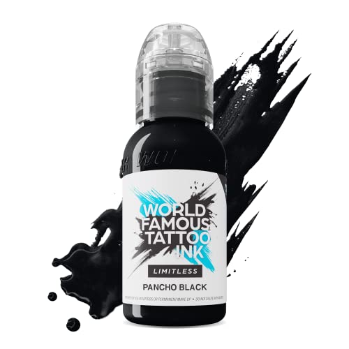 Opiniones de Cuba Tattoo los 5 mejores. 40 World Famous Tattoo Ink Limitless - Pancho Black - Professional Tattoo Ink - Vegan-friendly and REACH Compliant - 30 ml