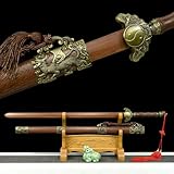 LQSMX sword Handgemachte Holz Lange Schwerter, Zweihändiges Schwert, einhändiges Schwert, Sammlung/Rollenspiel (B)