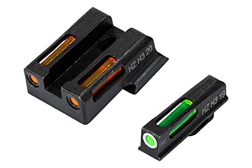 HIVIZ Litewave H3 Tritium/Litepipe Sight Set for S&W M&P Shield 9EZ/380EZ – Front & Rear Day/Night Sights