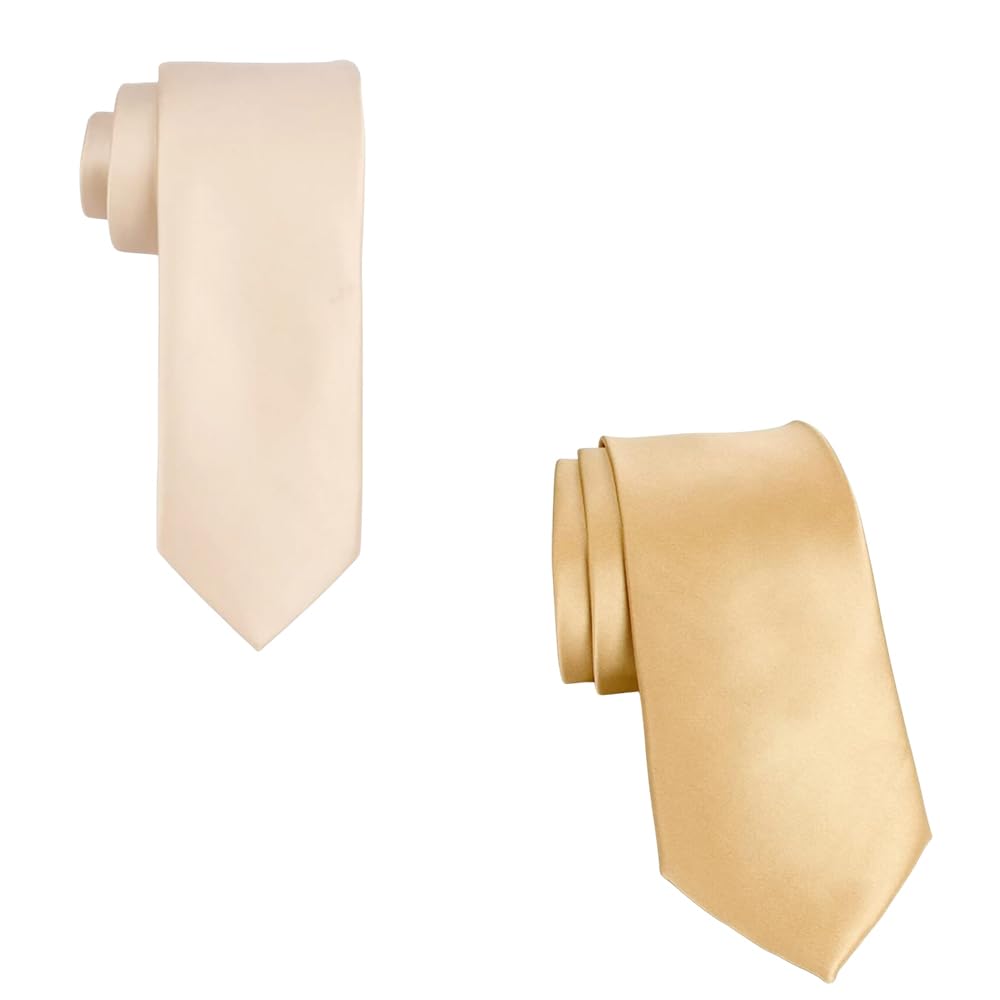 2.5-Inch Satin Tie for Men | Slim Necktie for Formal, Business, Wedding & Party Attire | Soft, Stylish Tie (Combo of 2)-image-37
