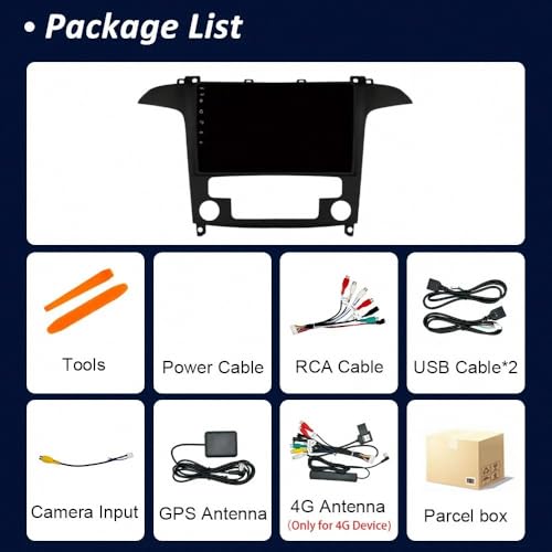 Pantalla de coche para Ford S-MAX con Carplay 4 Núcleos 1G+32G de alta conectividad 7