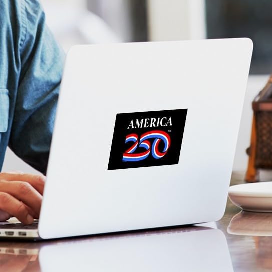 CafePress America250: White Vertical Logo Rectangle Bumper Sticker Car Decal