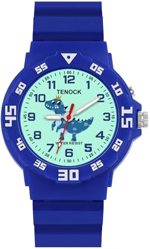 Kids Analog Watch for Boys Girls, Dinosaur Unicorn Learn to Tell Time Watch with Night Light, Waterproof, Military Time, Soft Band Watches for Ages 4-10 Great Birthday Gift