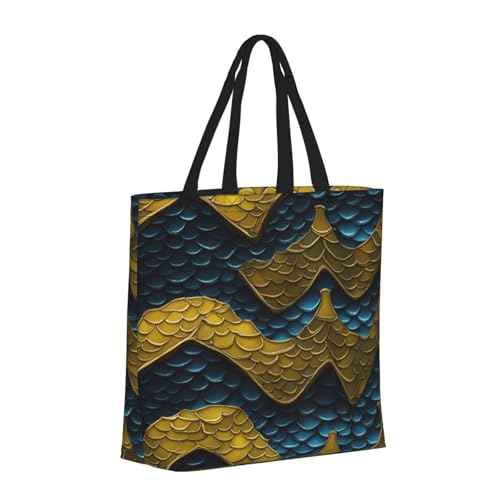 Dragon Scale Print Casual Shoulder Bag Handbag Outdoors Holiday Weekender Travel Shopping2