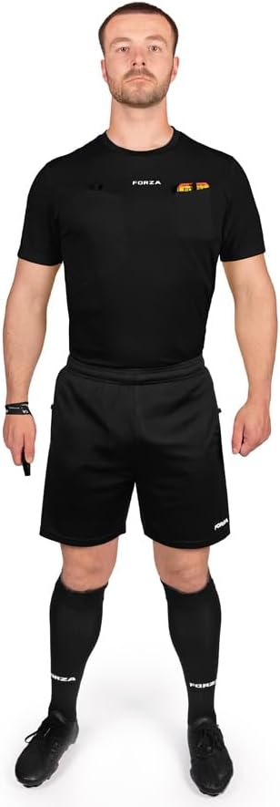 FORZA Soccer Referee Kit | Short/Long Sleeve Shirt, Shorts & Socks – Moisture-Wicking Uniform for Match Officials - 2 Colors