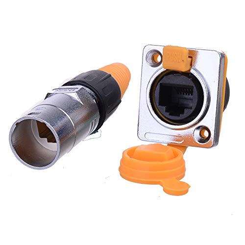Buy RJ45 Connector Metal Dual Port Socket Waterproof Network