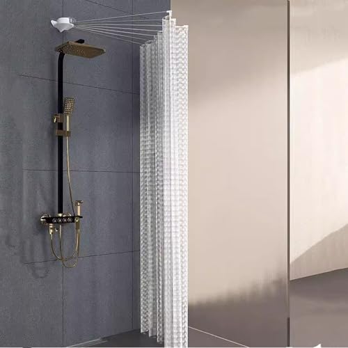 DVTFRUI Duschvorhang Mit Stange Duschvorhang Faltbar Duschvorhang Spinne Trennung Von Nass Und Trocken Löcher Stanzen,A
