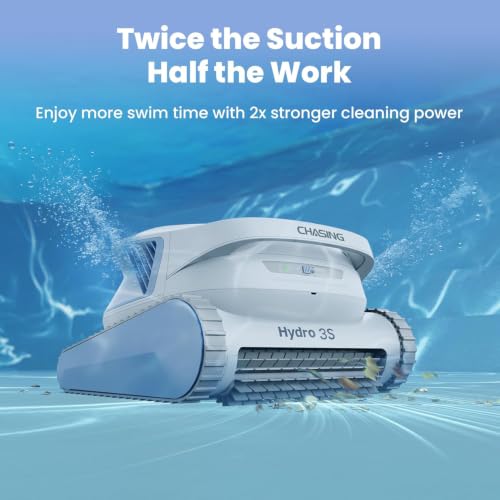 Image of Chasing Hydro 3S Cordless All-in-one Cleaning Robot Vacuums and Scrubs, Double Superior Cleanliness, 5 Hours Runtime + Smart Navigation S-Path, Ideal for Above & In-Ground Pools up to 1614 sq.ft
