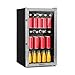Produktbild Klarstein Beersafe Getränke-Kühlschrank - Mini-Kühlschrank mit Edelstahl-Front, Glastür, niedrige Betriebslautstärke, LED-Beleuchtung, wechselbarer Türanschlag, 98 Liter Volumen, schwarz-silber