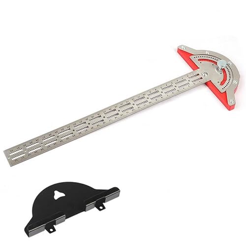 Smgda 32cm 分度器 角度定規 0-70° 調節可能 ステンレス製 多機能木工ツール 高精度 T型定規 大工用(32cm)