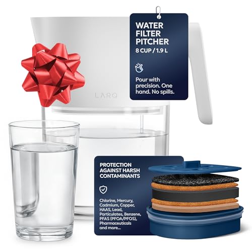 LARQ Caraffa filtrante 1,9 L – Il filtro Nano Zero rimuove cloro, piombo, PFAS e molto altro – Pure White