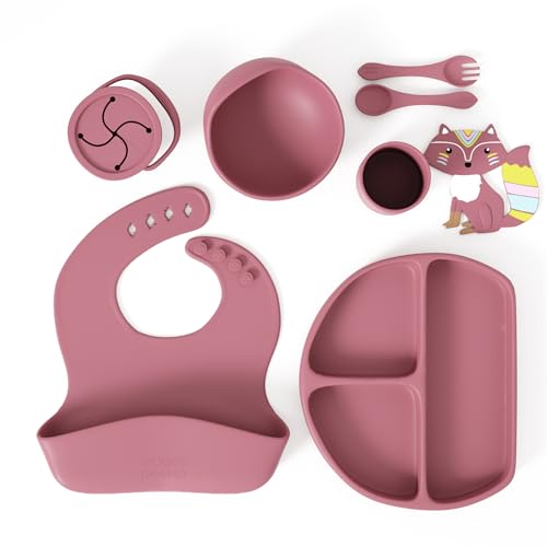 Image of Muqee Peeko Feeding Essentials in Turkish Pink Color for Baby Girls with Led Weaning Suppliers (10 Piece Set)