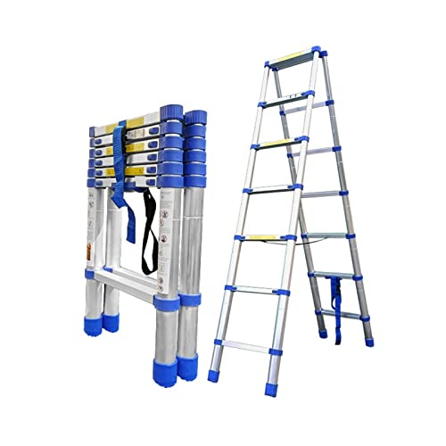 NEOCHY はしご 望遠鏡のはしご厚くて耐久性のあるはしごアルミニウム合金ヘリンボーンはしご折りたたみリフティングエンジニアリングラダーポータブルホーム屋根裏階段/19フィート/19フィート